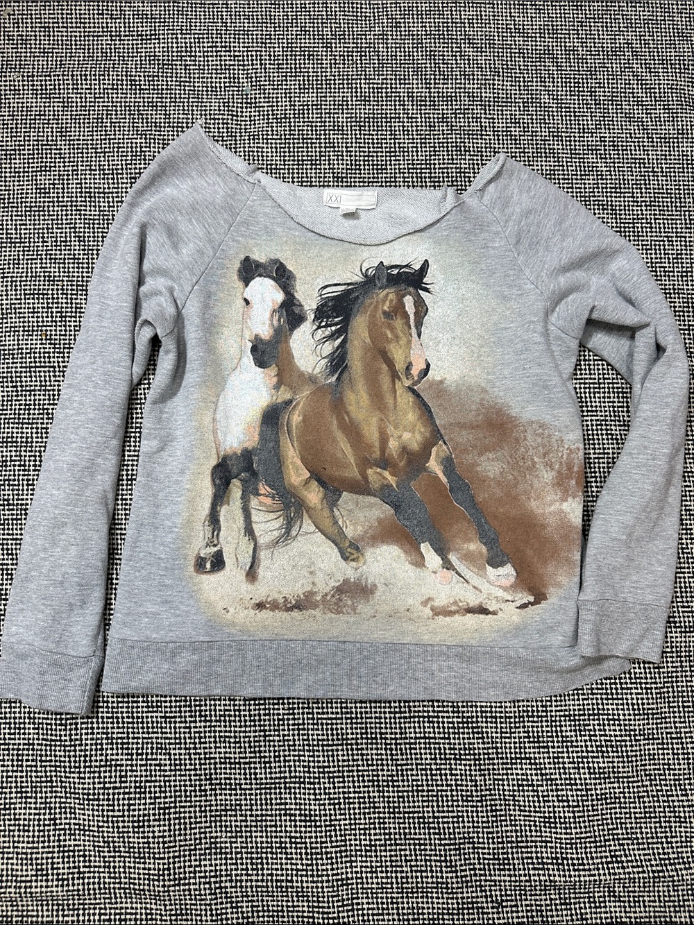 Grey Horse Graphic Sweatshirt